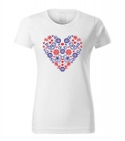 Folklórne dámske tričko s potlačou Folklórne srdce-ornamenty 3
