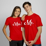 Párové tričká s potlačou Mr. a Mrs.
