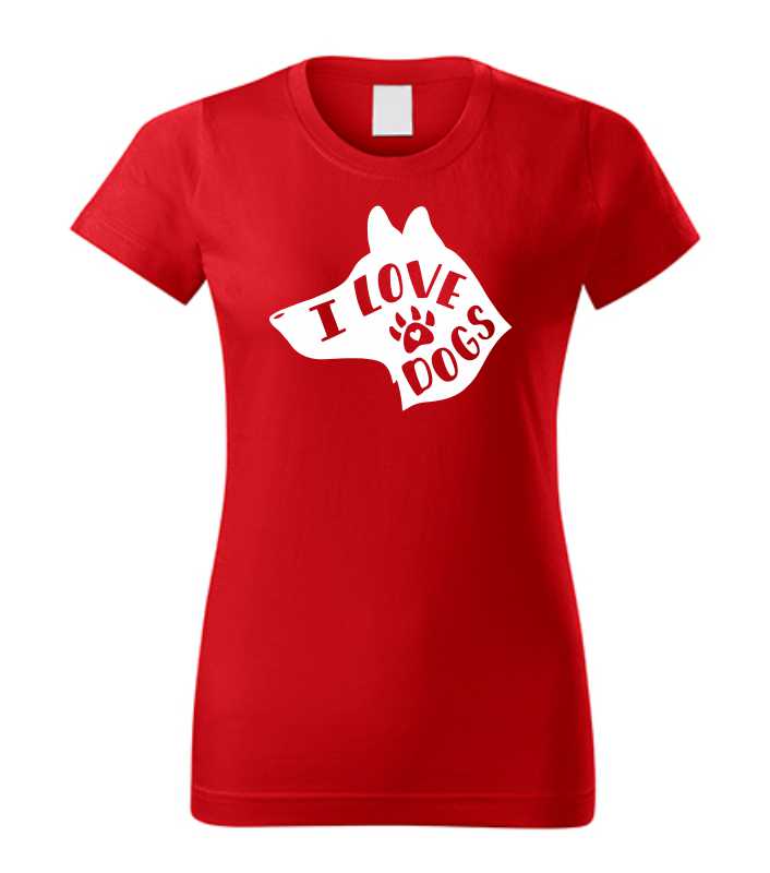 Vtipné dámske tričko s potlačou I LOVE DOGS - 2