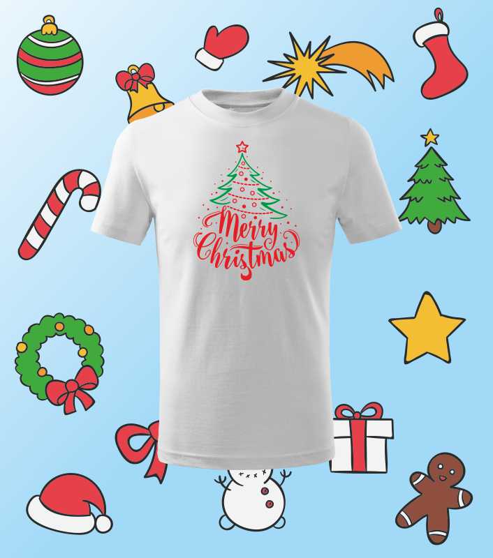 Vianočné detské tričko s potlačou Merry Christmas