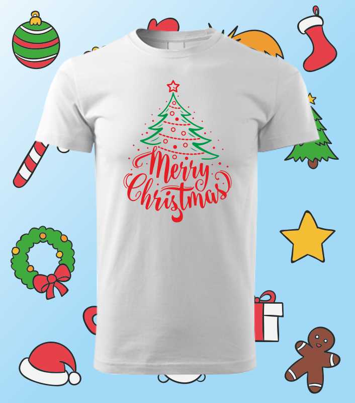 Vianočné pánske tričko s potlačou Merry Christmas