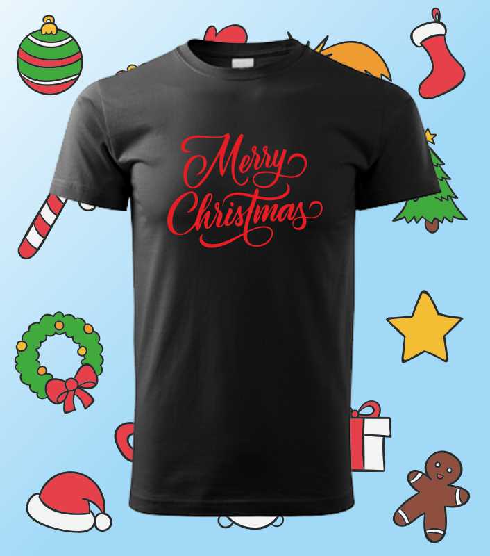 Vianočné pánske tričko s potlačou MERRY CHRISTMAS 2