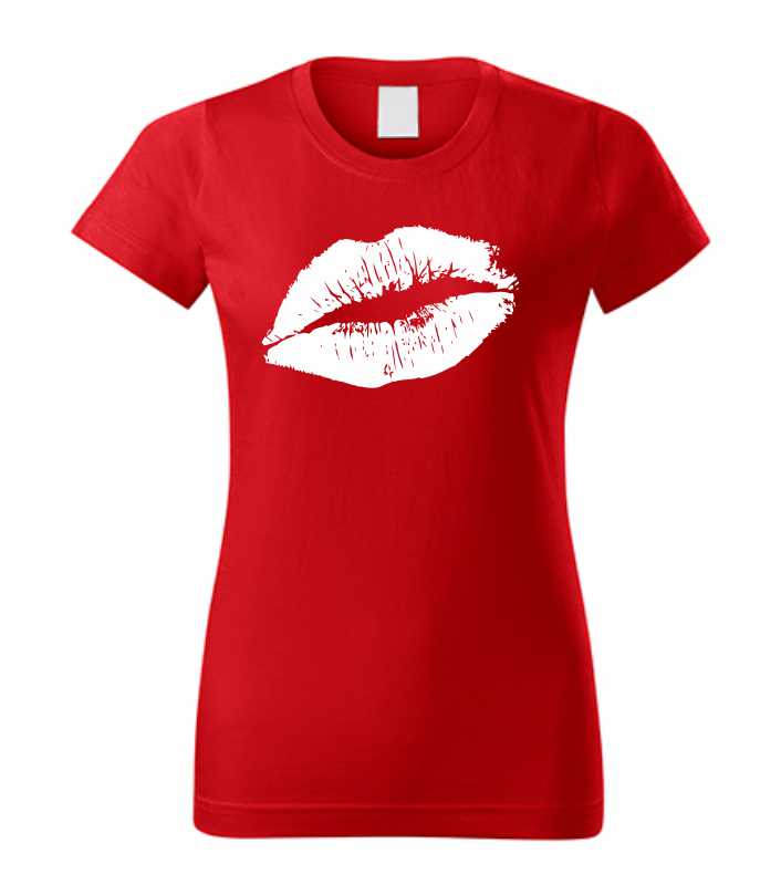 Vtipné dámske tričko s potlačou červené pery