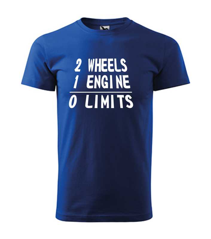 Motorkárske pánske tričko 2 WHEELS - 1 ENGINE - 0 LIMITS