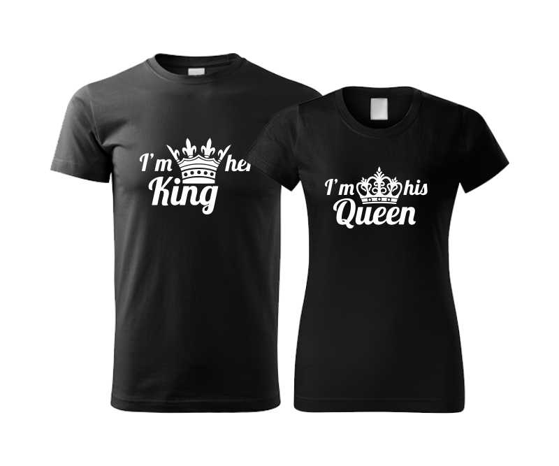 Párové tričká s potlačou her KING - his QUEEN