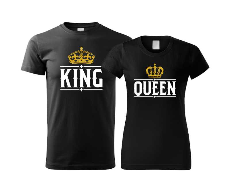 Párové tričká s potlačou KING QUEEN