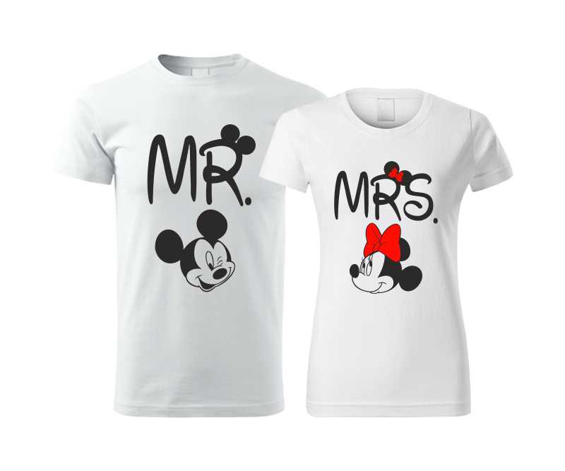 Párové tričká s potlačou MR. Mickey & MRS. Minnie