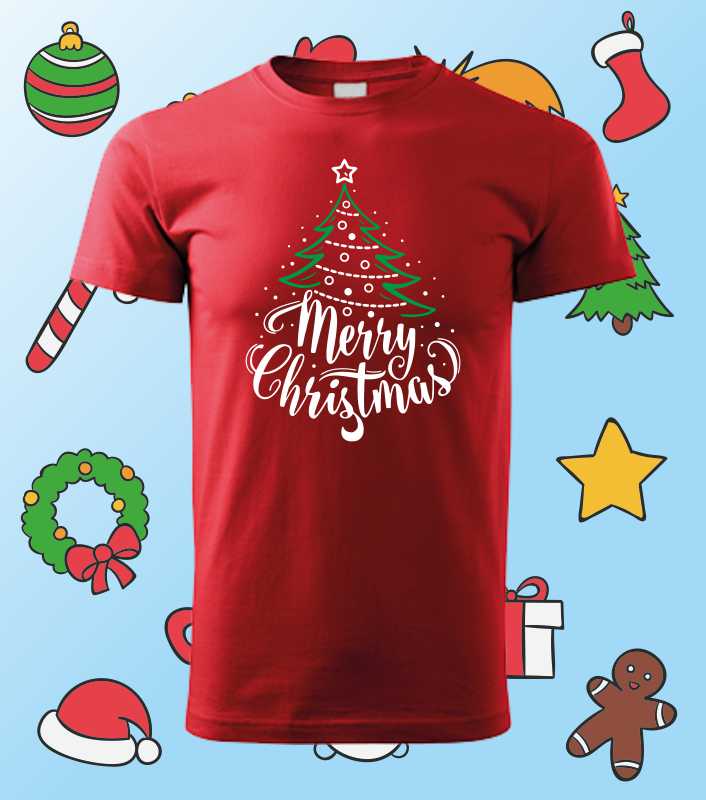 Vianočné pánske tričko s potlačou Merry Christmas
