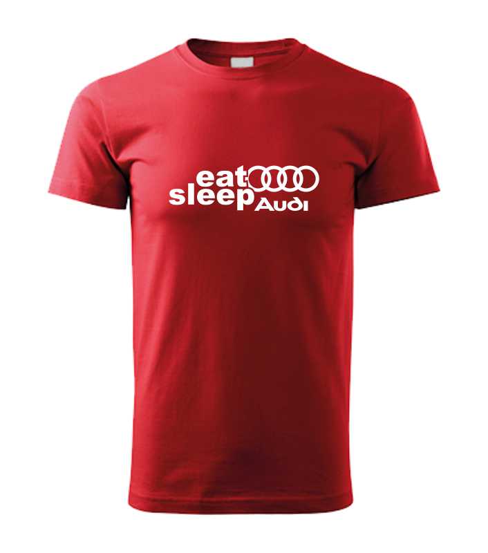 Autičkárske pánske tričko s potlačou Audi eat sleep
