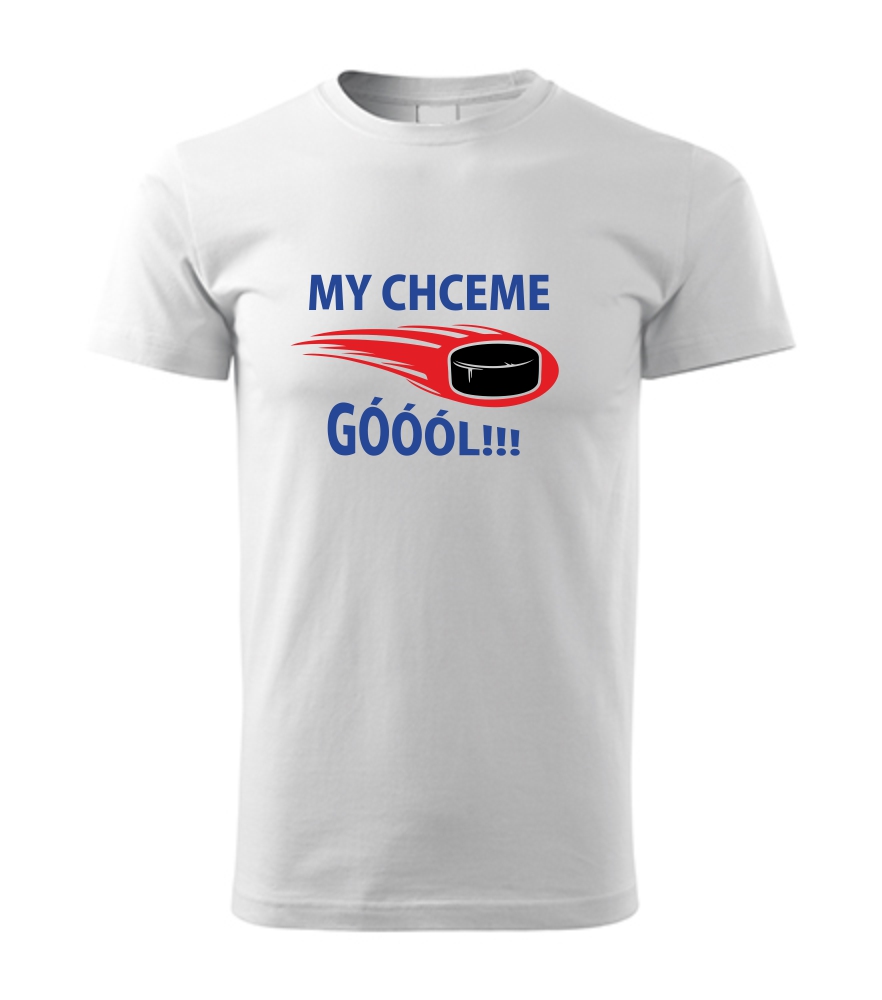 Pánske hokejové tričko s potlačou MY CHCEME GÓL