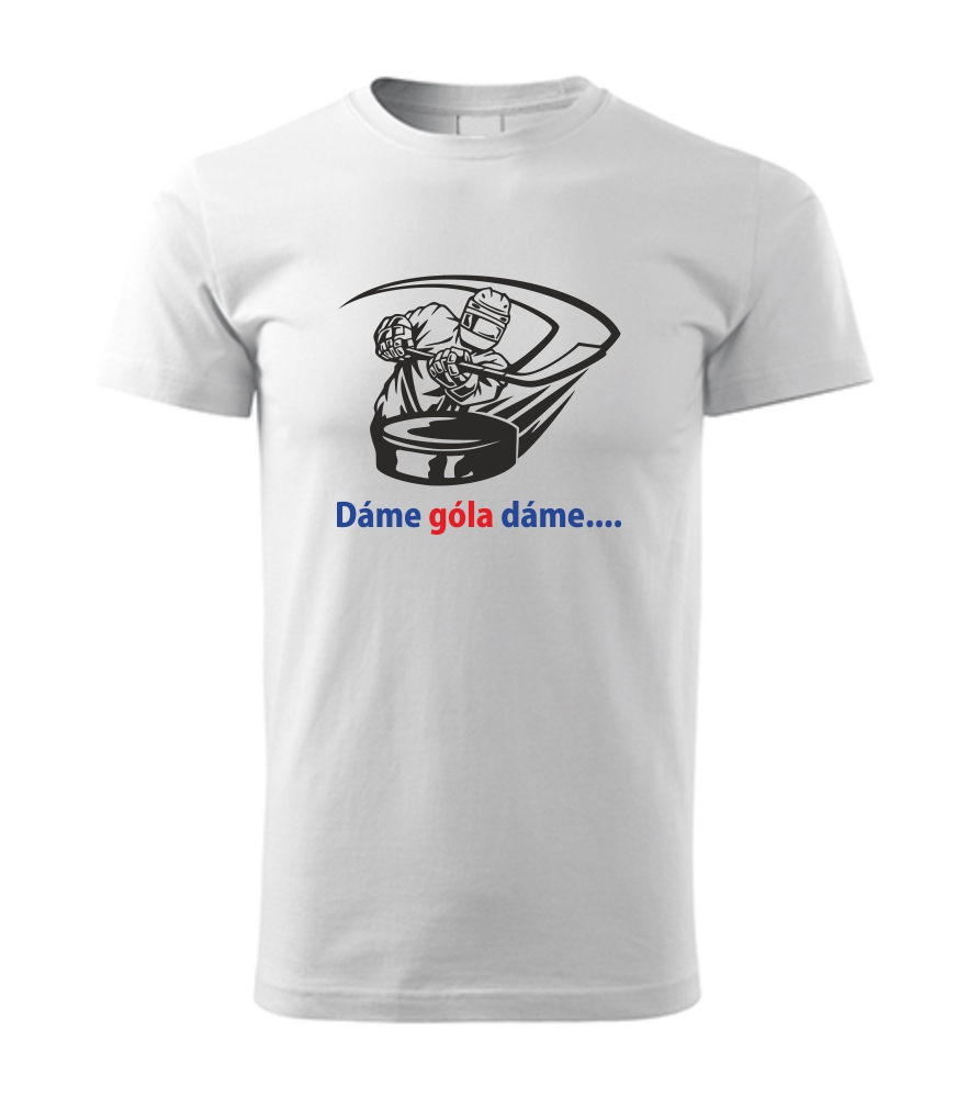 Pánske hokejové tričko s potlačou Dáme góla dáme