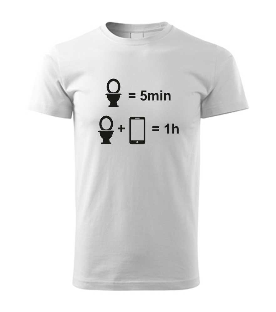 Vtipné pánske tričko s potlačou WC + MOBIL