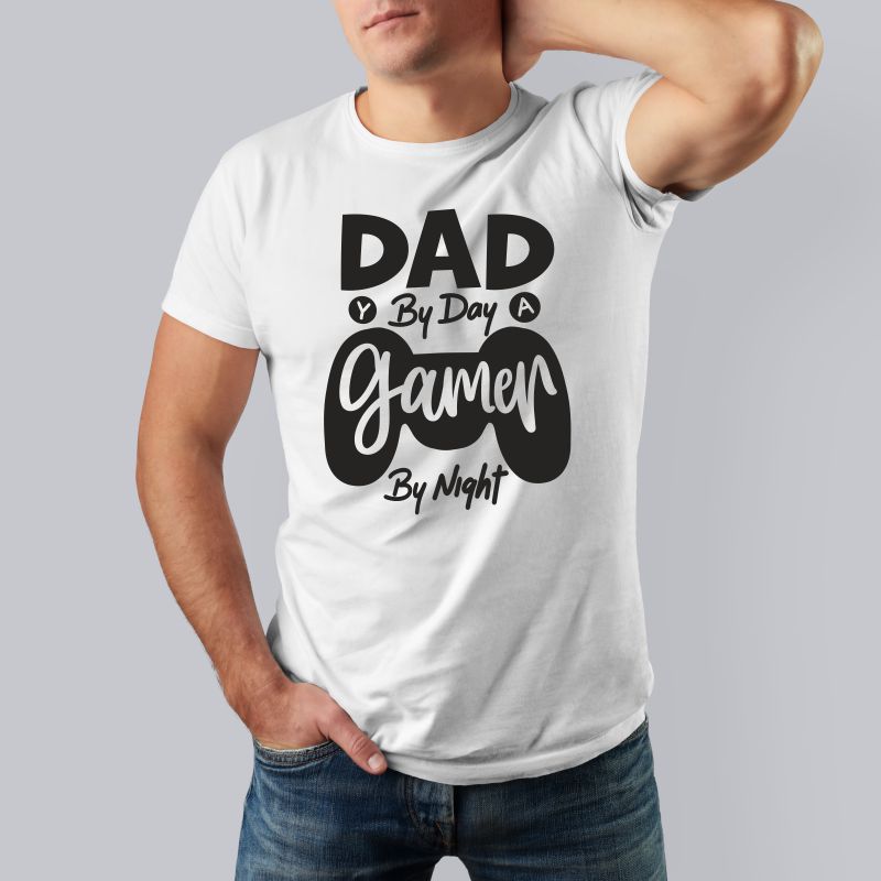 Tričko pre otca DAD By Day, GAMER By Night - Otec hráč videohier