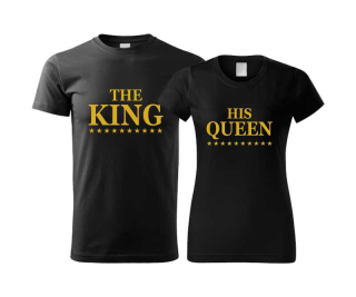 Párové tričká s potlačou THE KING - HIS QUEEN