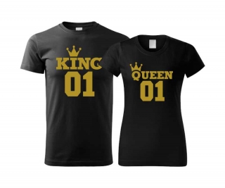 Párové tričká s potlačou KING 01 - QUEEN 01