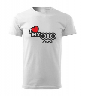 Autičkárske pánske tričko s potlačou I LOVE MY Audi