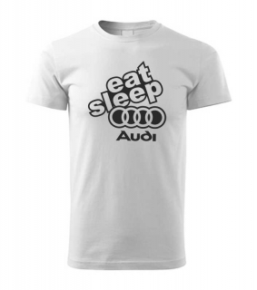 Autičkárske pánske tričko s potlačou eat sleep Audi