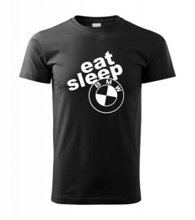 Autičkárske pánske tričko s potlačou eat sleep BMW