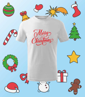 Vianočné detské tričko s potlačou MERRY CHRISTMAS 2