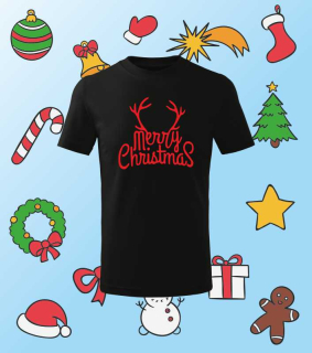 Vianočné detské tričko s potlačou MERRY CHRISTMAS Sob