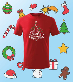 Vianočné detské tričko s potlačou Merry Christmas