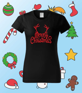 Vianočné dámske tričko s potlačou MERRY CHRISTMAS Sob