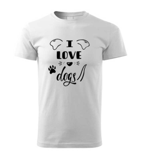 Vtipné pánske tričko s potlačou I LOVE DOGS